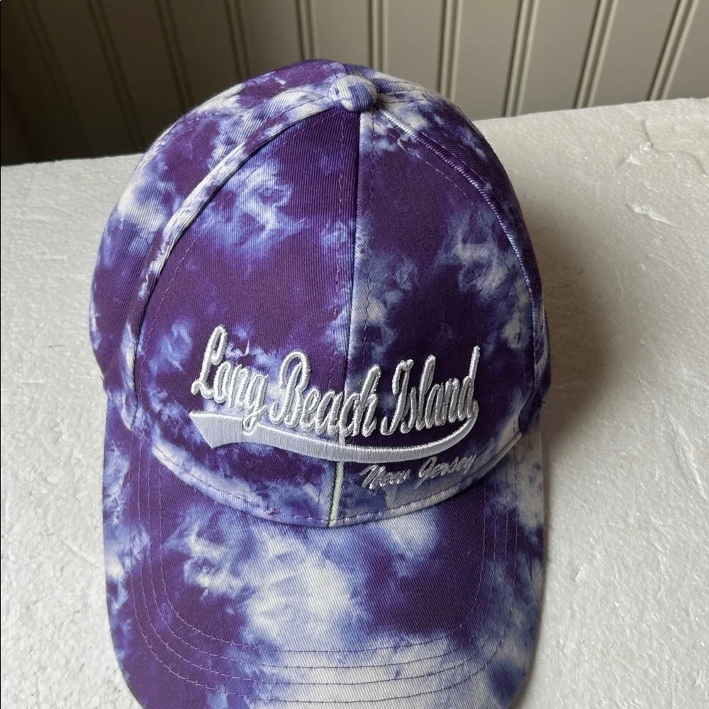NWOT Sunsations embroidered Long Beach Island NJ Tie Dye LBI adjustable Hat OS